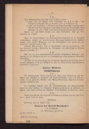 Fünfter Abschnitt. Schlußbestimmungen.