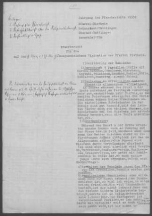 Rietheim (Rietheim-Weilheim): Pfarrbericht 1932