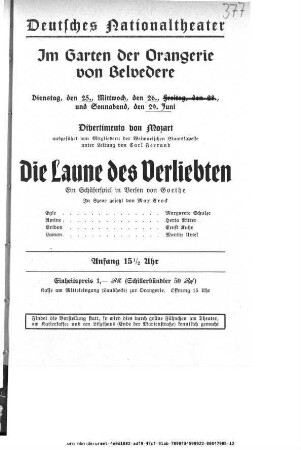 Die Laune des Verliebten