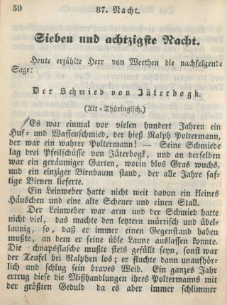 Sieben und achtzigste Nacht