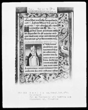 Gebetbuch — Der heilige Claudius, Folio 44recto