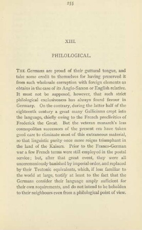XIII. Philological