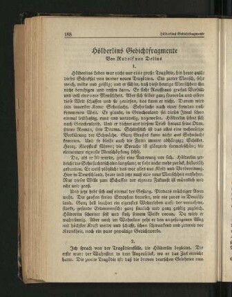 Hölderlins Gedichtsfragmente