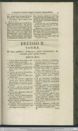 Decisio II. De furto praesumto, desuperque, contra minorennem, decernendo primo gradu torturae