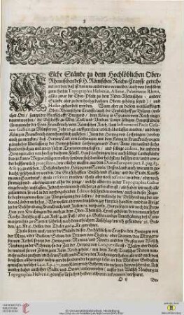 Zugabe etlicher Ober-Rheinischer Tränk Ständen