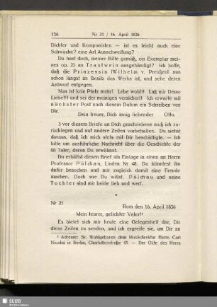 Nr 21. Rom den 16. April 1836