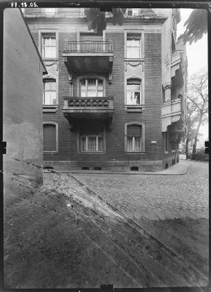Cottbus-Mitte, Töpferstraße 2. Wohnhaus (1906-1907). Straßenfront (Teilansicht)