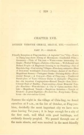 Chapter XVII. Journey through Chih-li, Shan-si, etc. - continued. Part IV. - Shan-si