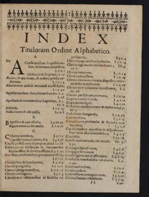 Index Titulorum Ordine Alphabetico.