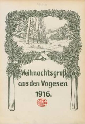 Weihnachtsgruß aus den Vogesen 1916