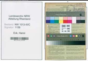 Entnazifizierung Hanni Eck , geb. 25.12.1908 (Verkaeuferin)
