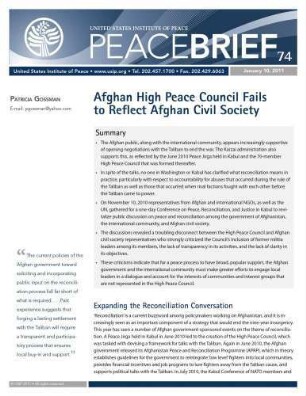 Afghan high peace council fails to reflect Afghan civil society