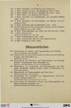 Skizzenbücher (Nr. 355-366)