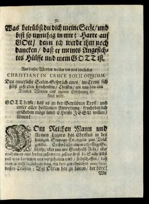 Leich-Text [David, 42. Psalm, v.12.]