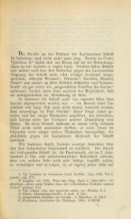 Über die Echtheit der Lucianischen Schrift De Saltatione