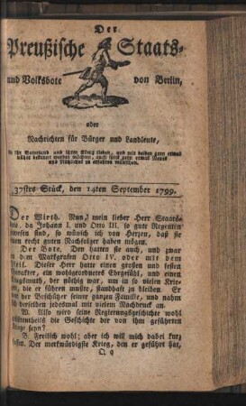 37stes Stück, den 14ten September 1799