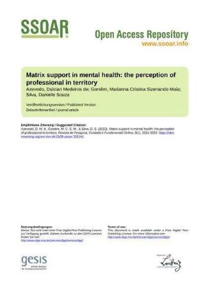 Matrix support in mental health: the perception of professional in territory