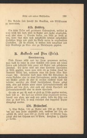 B. Auflaufe und Pies (Pei's).