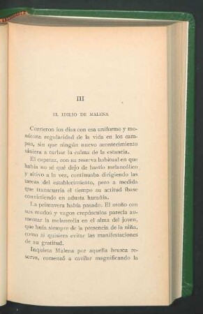 III El idilio de malena