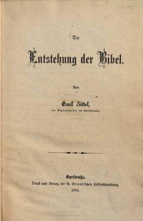 Die Entstehung der Bibel