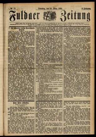 Ausgabe vom Dienstag, den 29. März 1892.