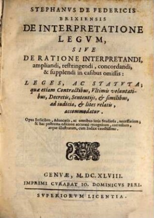 Tractatus de Interpretatione Legum