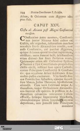 Caput XXV. Gesta ab Arianis post Magni Constantini excessum