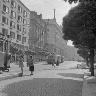 Straßenbahnverkehr in der Innenstadt Sofias