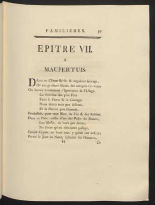 Epitre VII. A Maupertuis.