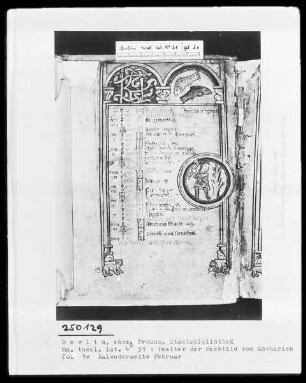 Psalter der Mechthild von Anhalt — Kalenderseite Februar, Folio 1verso