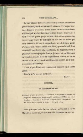 XXXVII. Le Landgrave au Roi (17 avril 1604)
