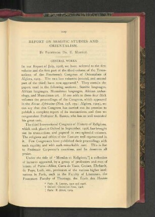 Report on Semitic Studies an Orientalism.