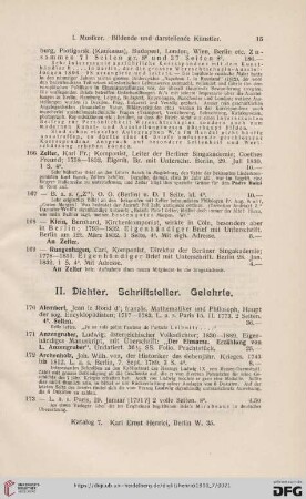 II. Dichter. Schriftsteller. Gelehrte (Nr. 170 - 614)