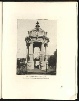 Abb. 34. Ausstellungstempel in Freiburg i. B. Ausgeführt von der Firma Brenzinger & Cie., Freiburg i. B.