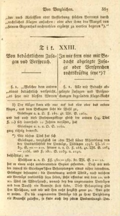 Tit. XXIII. Von bedächtlichen Zusagen und Verspruch
