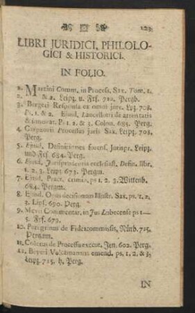 Libri Iuridici, Philologici & Historici
