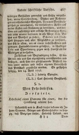 § 5. Von Lehrbriefen.