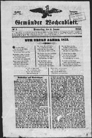 Gemünder Wochenblatt. 1852-1853
