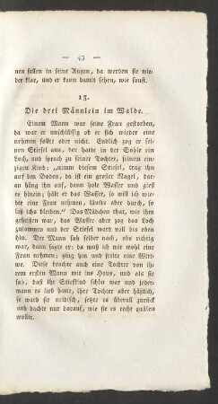 13. Die drei Männlein im Walde.
