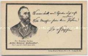 Postkarte zum Tod von Heinrich von Stephan