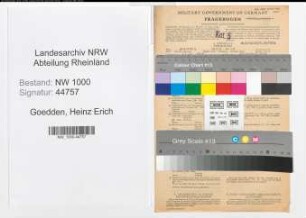 Entnazifizierung Heinz Erich Goedden, geb. 21.12.1914 (kaufm. Angestellter)