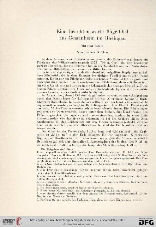 78: Eine beachtenswerte Bügelfibel aus Geisenheim im Rheingau