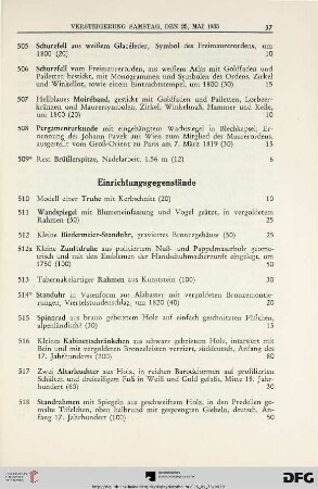 Einrichtungsgegenstände (Nr. 510-543)