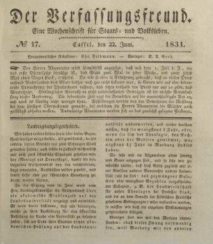 № 17. Cassel, den 22. Juni. 1831.