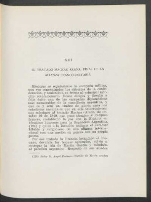XIII - El tratado Mackau-Arana: final de la alianza franco unitaria