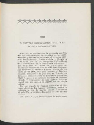 XIII - El tratado Mackau-Arana: final de la alianza franco unitaria