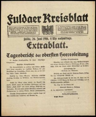 Ausgabe vom Montag, den 26. Juni 1916.