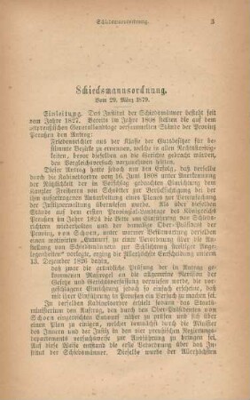 Schiedsmannsordnung. Vom 29. März 1879