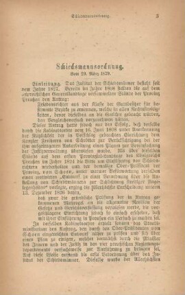 Schiedsmannsordnung. Vom 29. März 1879