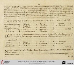 Iter Augusta Vindel. Oudenardam, & Novum Portum